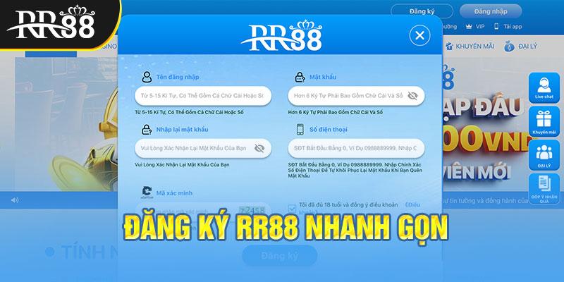 Đăng ký RR88 nhanh gọn